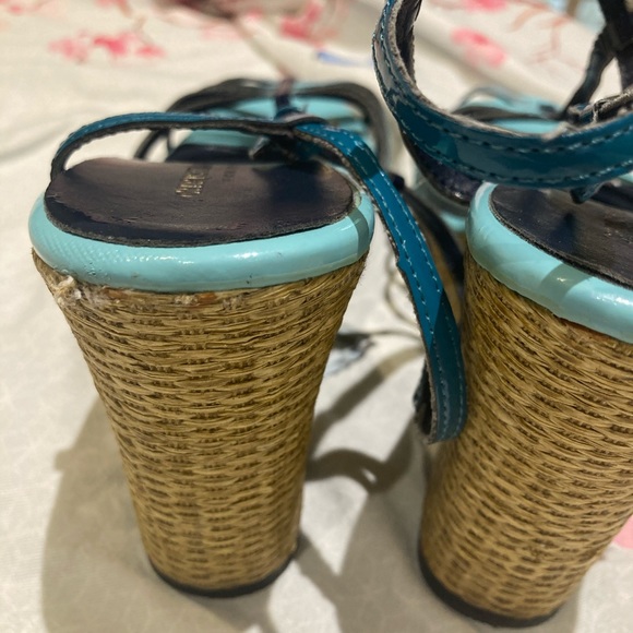 Christian Sirisno blue/green sandal wedge - Picture 10 of 12